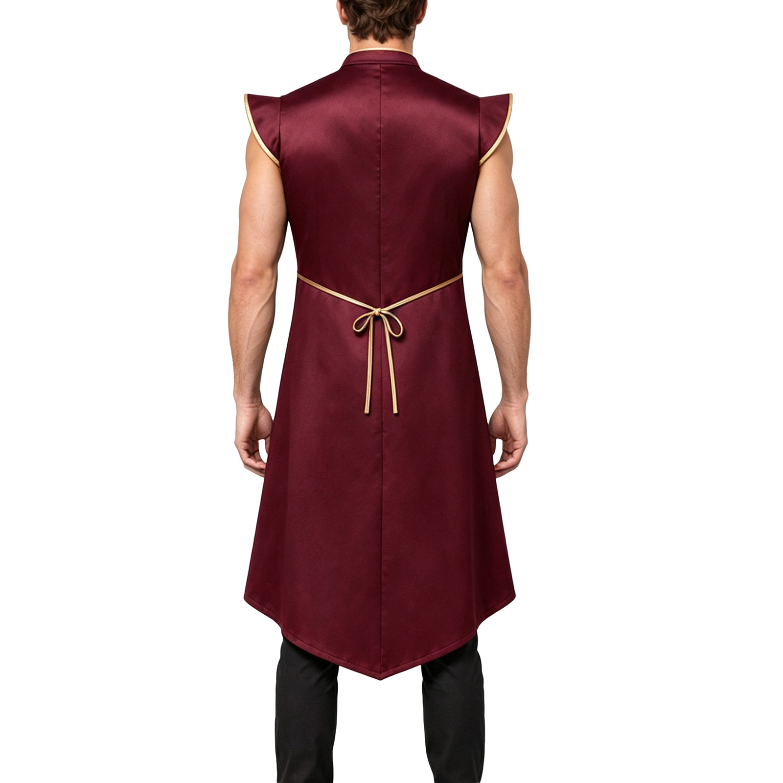 Men Medieval Long Vest Cap Sle - Jackets 评论和价格