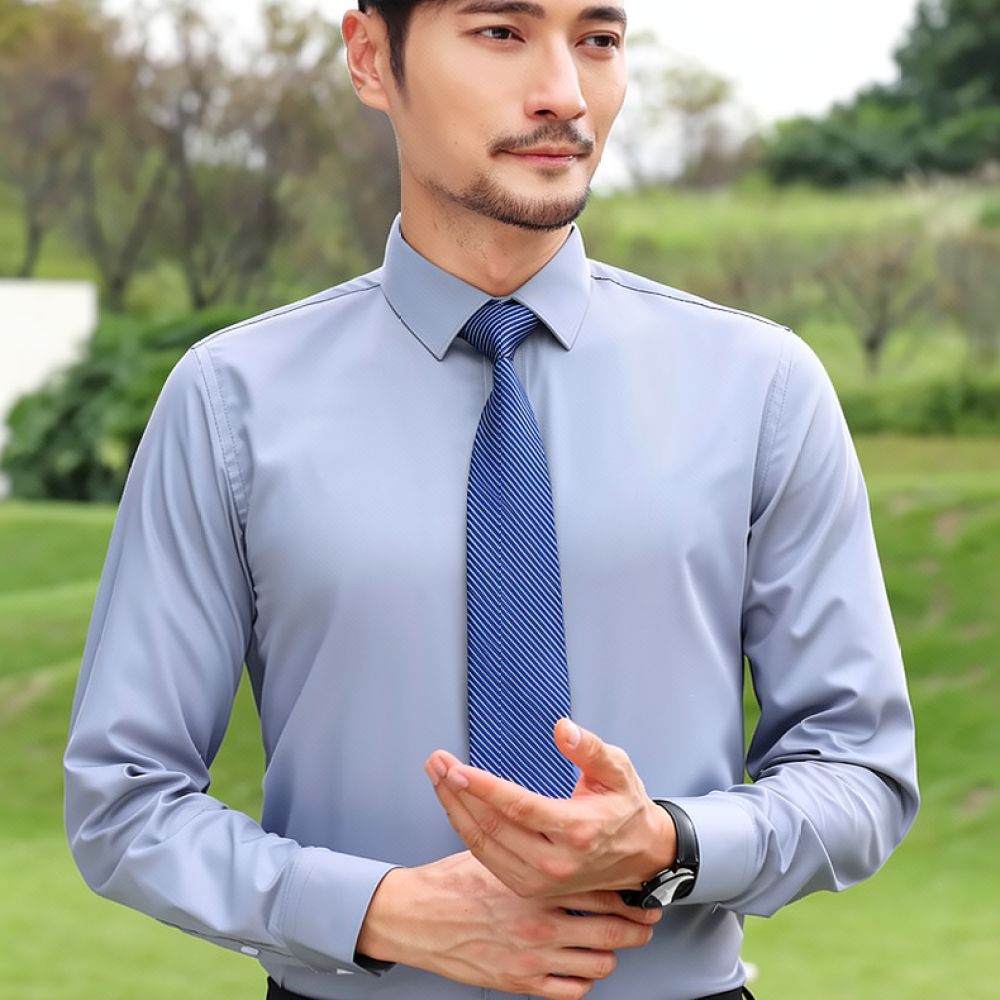 Mens Fashion Long Sleeve Shirt - Breathable Bamboo Fiber Shirt Non Iron 评论和价格