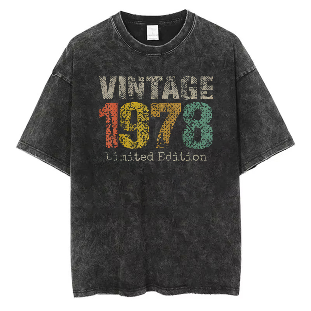 1978 Limited Edition T-Shirt W - Acid Wash Vintage Graphic T Shirt 评论和价格